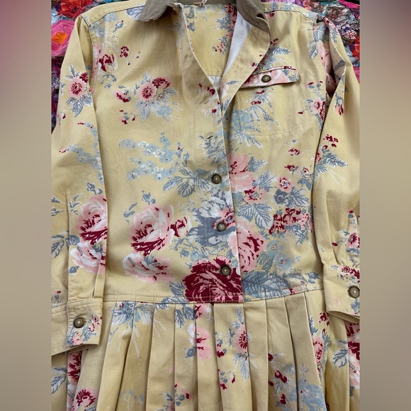 NWOT Free People Connor Yellow Floral Mini Shirt Dress - Picture 9 of 10